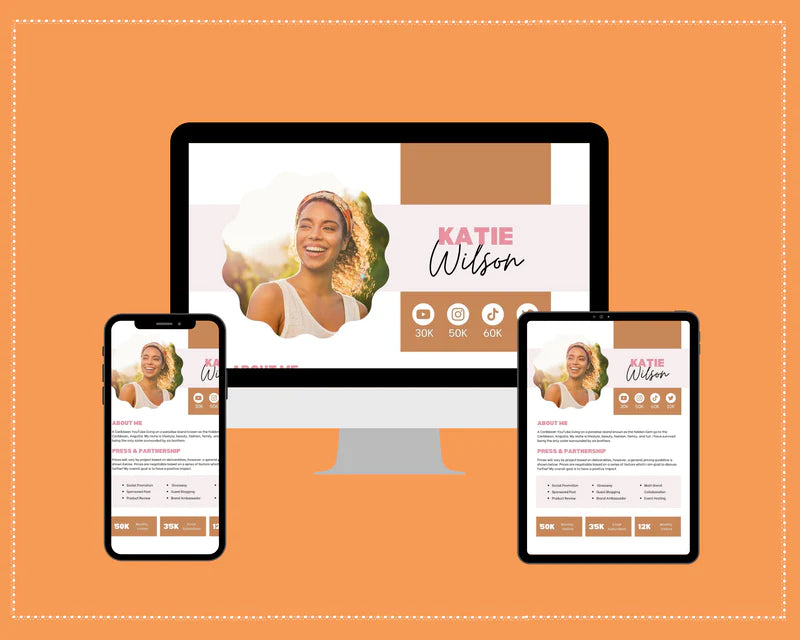 Brown Media Kit Template | Media Press Kit | Canva Template | Commercial Use