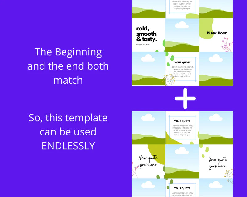Instagram Puzzle Feed | Instagram Branding Kit | Instagram Layout | IG Grid Canva Templates 15 Posts