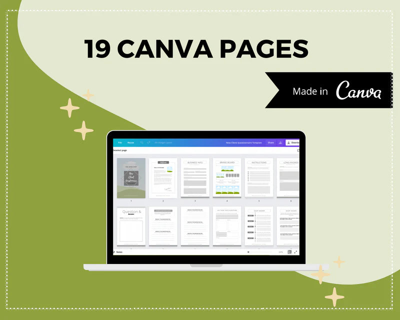 New Client Questionnaire | Canva Template | Buyer Questionnaire | Client Survey