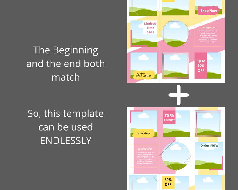 Instagram Puzzle Feed | Instagram Branding Kit | Instagram Layout | IG Grid Canva Templates 15 Posts