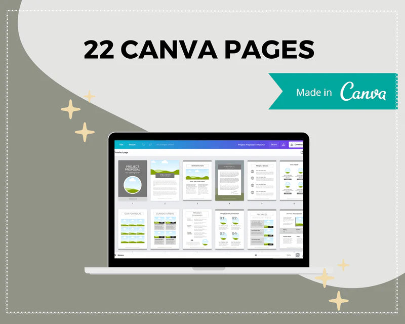 Proposal Template in Canva | Project Pitch | Proposal Template | Commercial Use