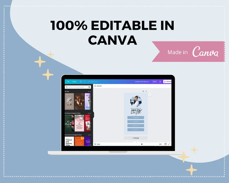 Instagram Link in Bio in Canva | IG Landing Page | Instagram Website | Commercial Use
