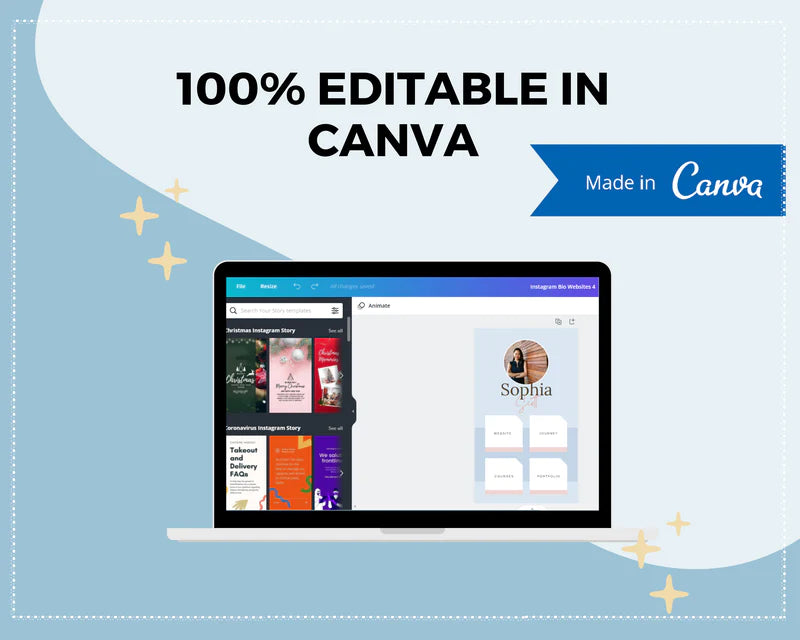 Instagram Link in Bio in Canva | IG Landing Page | Instagram Website | Commercial Use