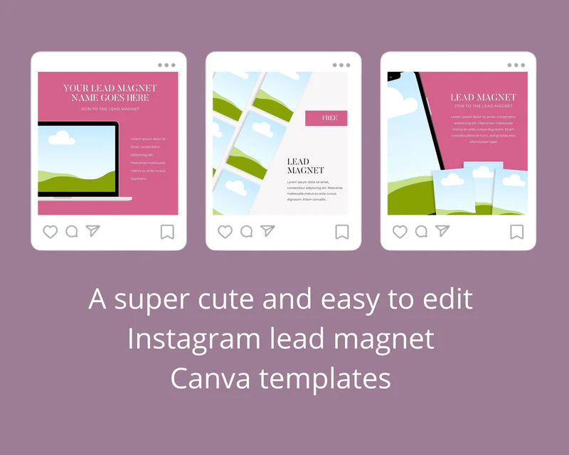 Lead Magnet Instagram Posts | Instagram Branding Kit for Coaches | 50 Instagram Canva Templates | IG Promotion