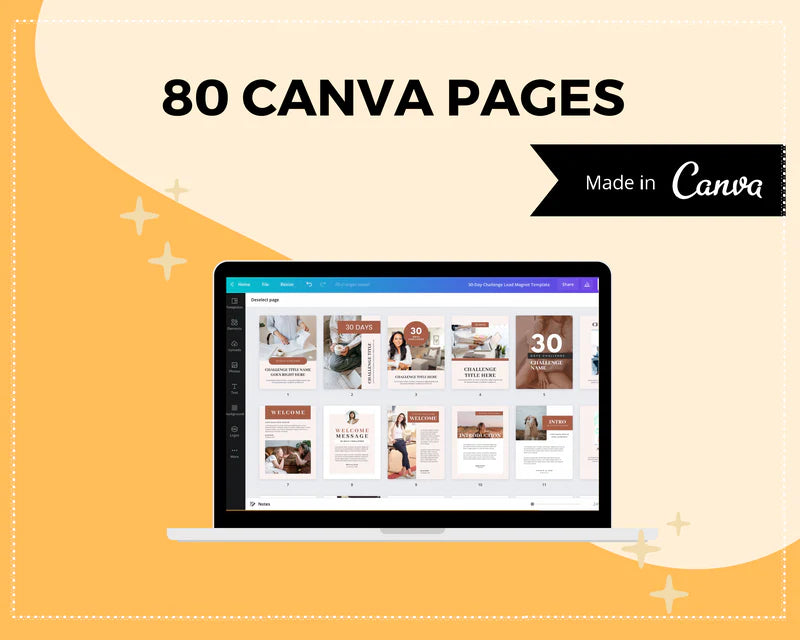 30 Day Challenge Template Canva Template, Daily Challenge, Commercial Use