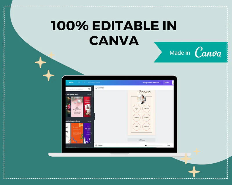 Instagram Link in Bio in Canva | IG Landing Page | Instagram Website | Commercial Use