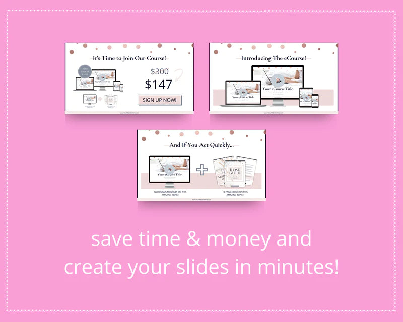 Slide Deck Webinar Course, Webinar Presentation, Course Creator, e-Course Template