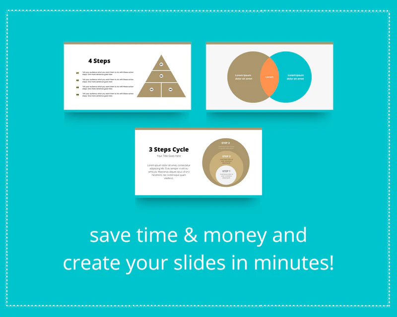 Online course slide deck | Webinar slide deck | eCourse slides | Canva slides | Turquoise slides
