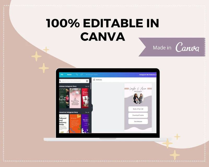 Instagram Link in Bio in Canva | IG Landing Page | Instagram Website | Commercial Use