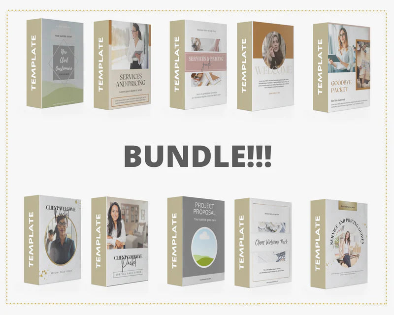 BUNDLE of 10 Service Provider Templates in Canva | Commercial Use