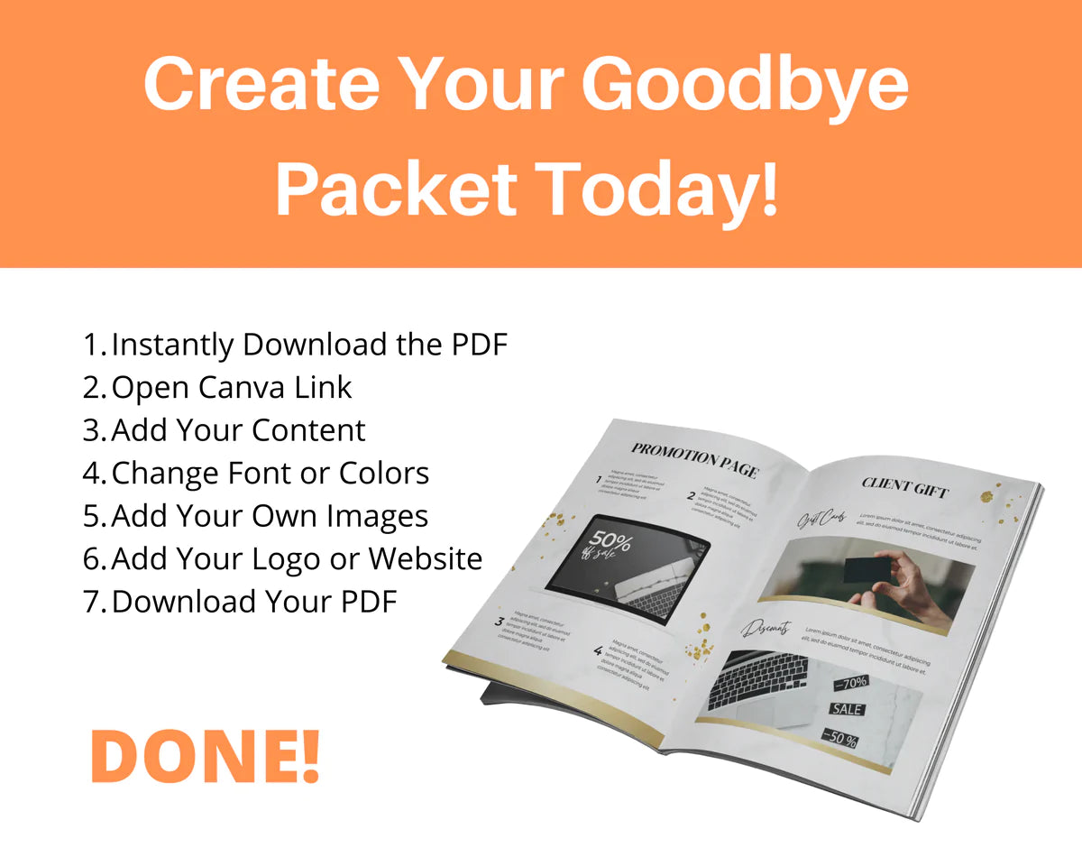 Client Good Bye Packet, Client Exit Canva Template, Offboarding Kit