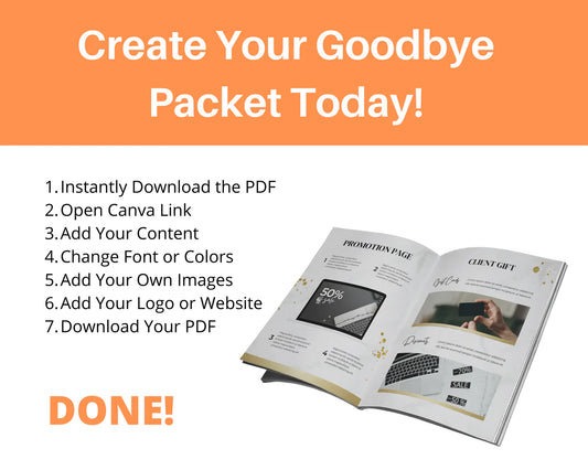 Client Good Bye Packet, Client Exit Canva Template, Offboarding Kit