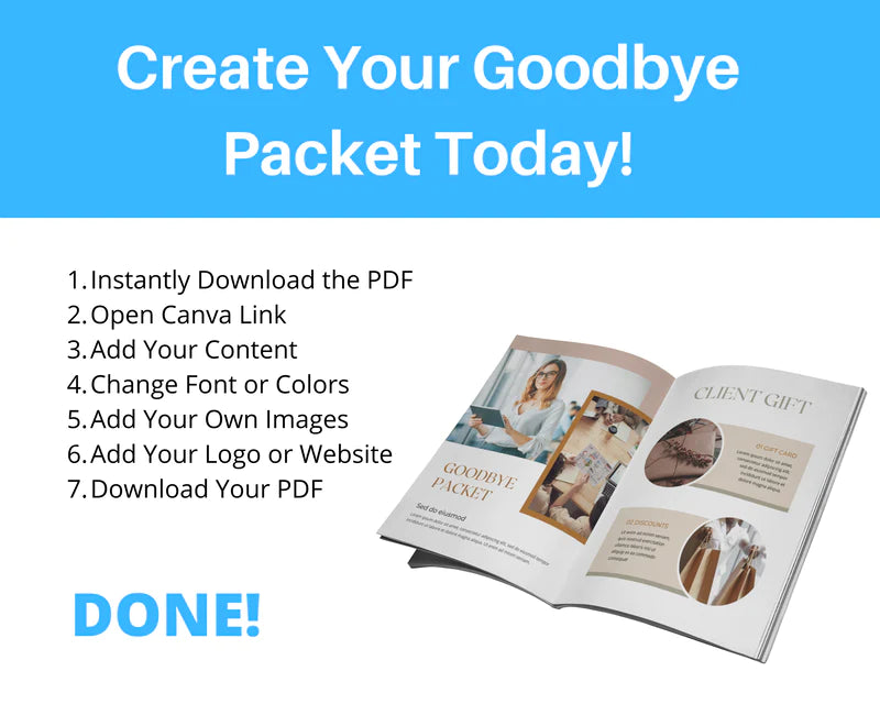 Client Good bye Packet, Client Exit Canva Template, Offboarding Kit