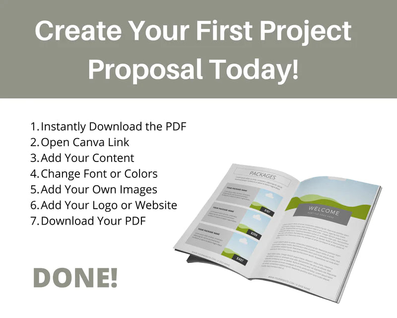 Proposal Template in Canva | Project Pitch | Proposal Template | Commercial Use