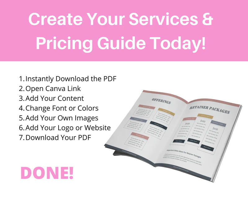 Pricing and Services Template | Canva Template | Coaching Templates | Services Guide