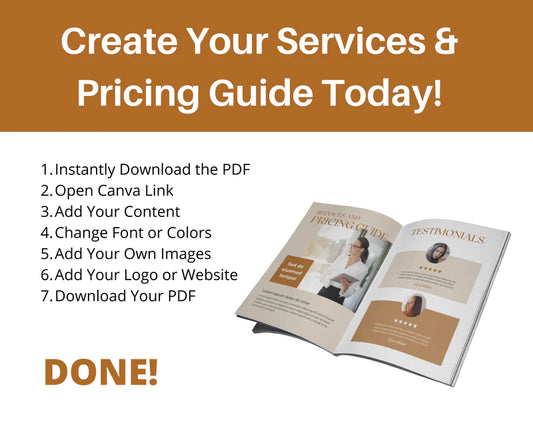 Pricing and Services Template | Canva Template | Coaching Templates | Services Guide