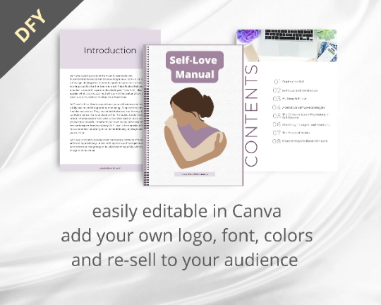 Editable Self-Love Manual Ebook | Done-for-You Ebook in Canva