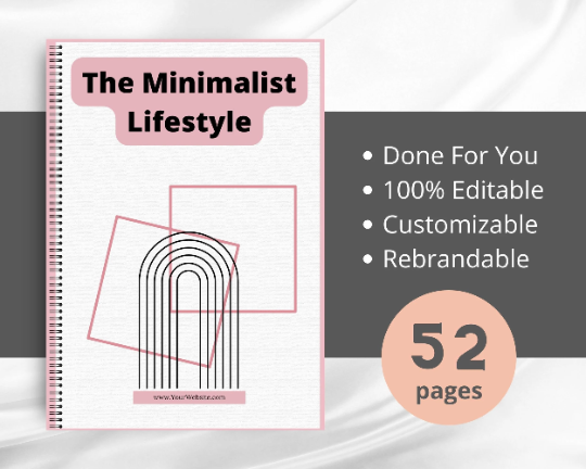 Editable The Minimalist Lifestyle Ebook | Done-for-You Ebook in Canva