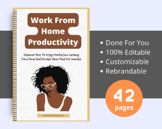 Editable Work From Home Productivity Ebook | Done-for-You Ebook in Canva