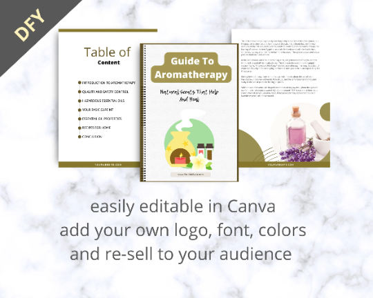 Editable Guide To Aromatherapy Ebook | Done-for-You Ebook in Canva