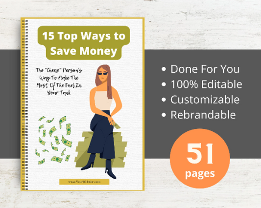 Editable 15 Top Ways to Save Money Ebook | Done-for-You Ebook in Canva
