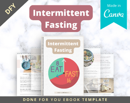 Editable Intermittent Fasting Ebook | Done-for-You Ebook in Canva