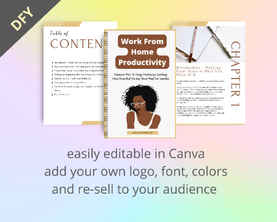 Editable Work From Home Productivity Ebook | Done-for-You Ebook in Canva