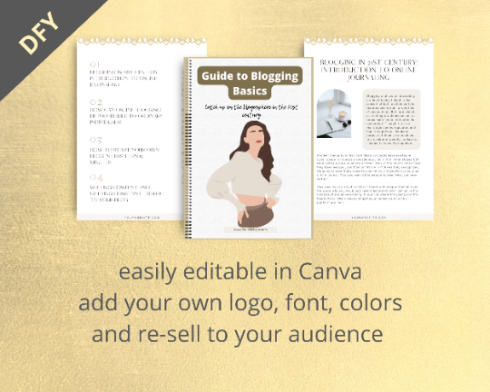 Editable Guide to Blogging Basics Ebook | Done-for-You Ebook in Canva