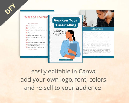 Editable Awaken Your True Calling Ebook | Done-for-You Ebook in Canva