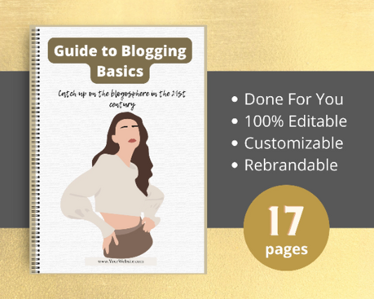 Editable Guide to Blogging Basics Ebook | Done-for-You Ebook in Canva
