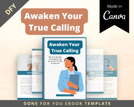 Editable Awaken Your True Calling Ebook | Done-for-You Ebook in Canva