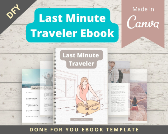 Editable Last Minute Traveler Ebook in Canva