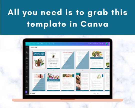 Editable Beginners Guide To Essential Oils Ebook | Done-for-You Ebook in Canva