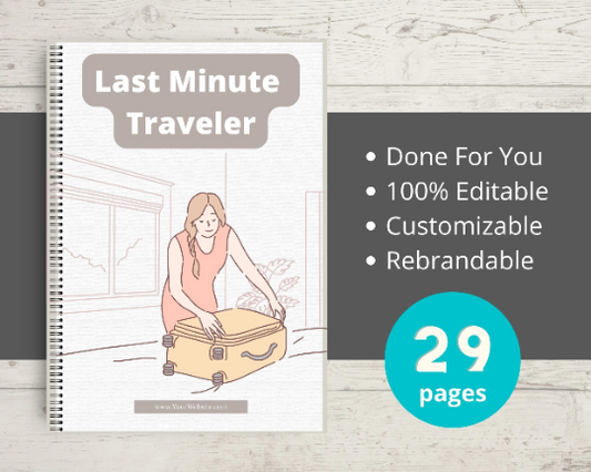 Editable Last Minute Traveler Ebook in Canva
