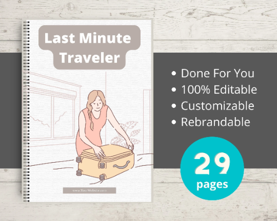Editable Last Minute Traveler Ebook in Canva
