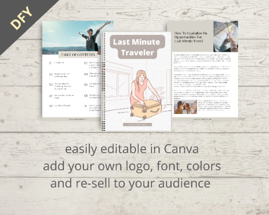 Editable Last Minute Traveler Ebook in Canva