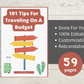 Editable 101 Tips For Traveling On A Budget Ebook in Canva