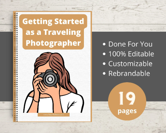 Editable Getting Started as a Traveling Photographer Ebook in Canva