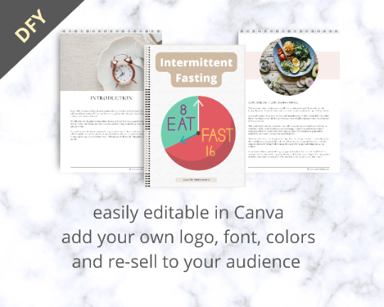 Editable Intermittent Fasting Ebook | Done-for-You Ebook in Canva