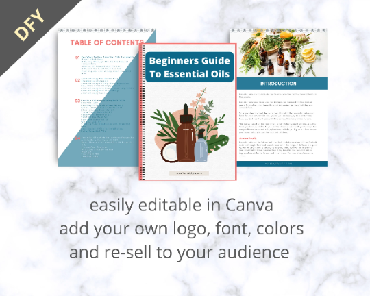 Editable Beginners Guide To Essential Oils Ebook | Done-for-You Ebook in Canva