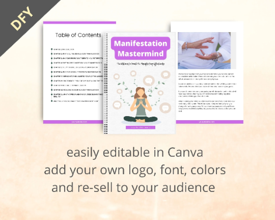 Editable Manifestation Mastermind Ebook | Done-for-You Ebook in Canva