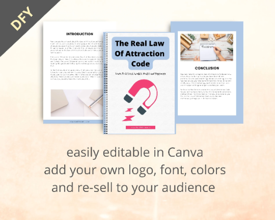 Editable The Real Law Of Attraction Code Ebook | Done-for-You Ebook in Canva