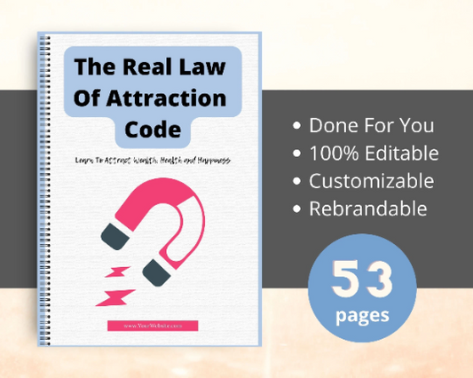 Editable The Real Law Of Attraction Code Ebook | Done-for-You Ebook in Canva