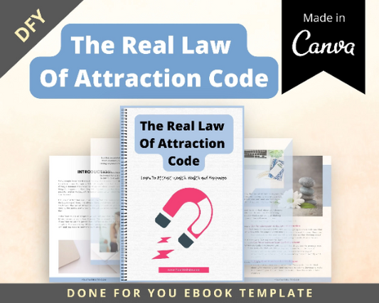Editable The Real Law Of Attraction Code Ebook | Done-for-You Ebook in Canva