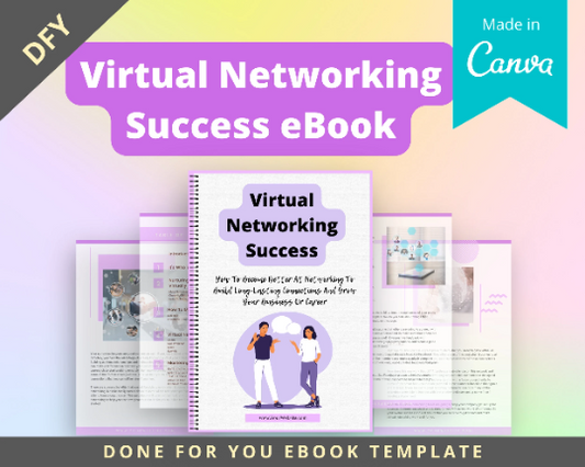 Editable Virtual Networking Success Ebook | Done-for-You Ebook in Canva