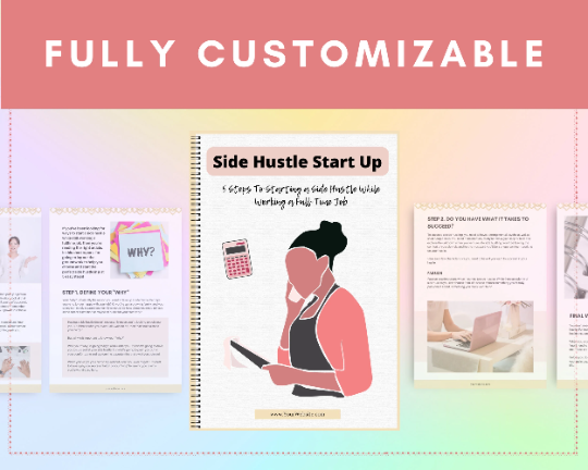 Editable Side Hustle Startup Ebook | Done-for-You Ebook in Canva