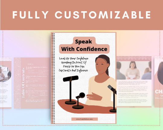 Editable Speak With Confidence Ebook | Done-for-You Ebook in Canva