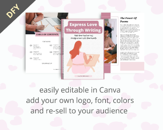 Editable Express Love Through Writing Mini Ebook | Done-for-You Ebook in Canva