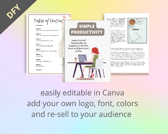 Editable Simple Productivity Ebook | Done-for-You Ebook in Canva