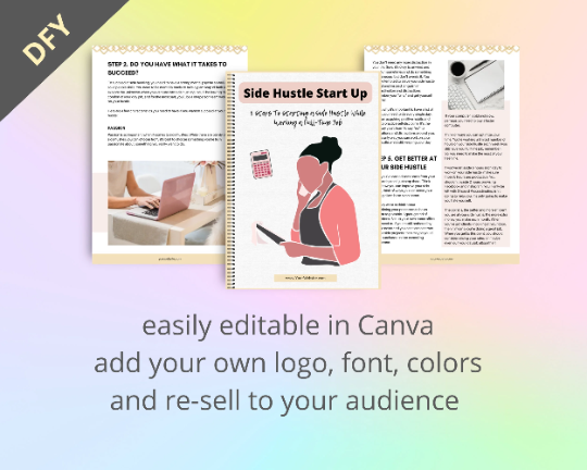 Editable Side Hustle Startup Ebook | Done-for-You Ebook in Canva